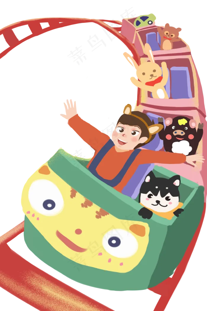 六一儿童节游乐园过山车(3545X5315(DPI:300))psd模版下载