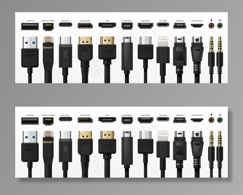 插座usb插件。typec端口usb连接器更换a型微型和微型usb 3.5毫米插孔充电连接器