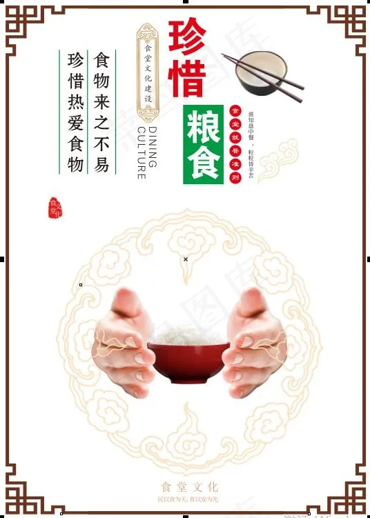 食堂文化展板cdr矢量模版下载