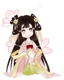 手绘卡通可爱嫦娥