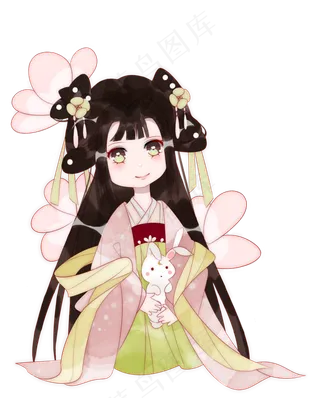 手绘卡通可爱嫦娥