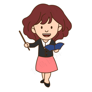 手绘矢量教师节卡通老师人物