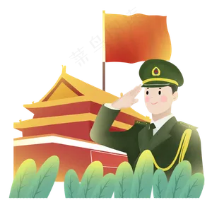 新中国成立70周年军人敬礼素材