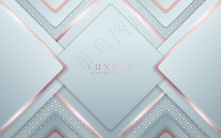 奢华的白色背景，玫瑰金装饰