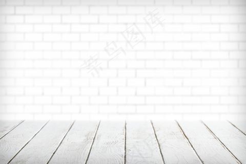 白色木板与白色砖墙产品