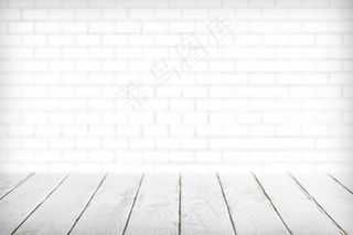 白色木板与白色砖墙产品