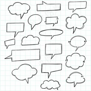 涂鸦空白语音聊天气泡手绘草图
