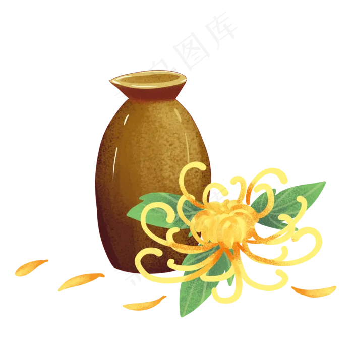 重阳节菊花酒壶(2000X2000(DPI:300))psd模版下载