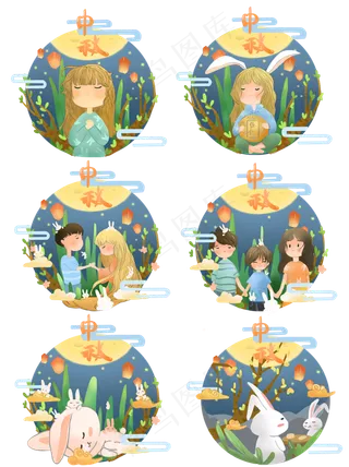 中秋节团圆月亮