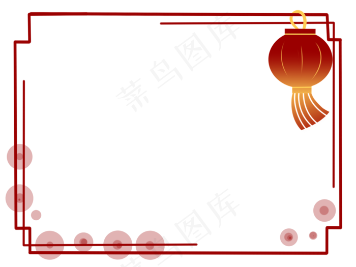 中国风中秋佳节花灯元素装饰边框
