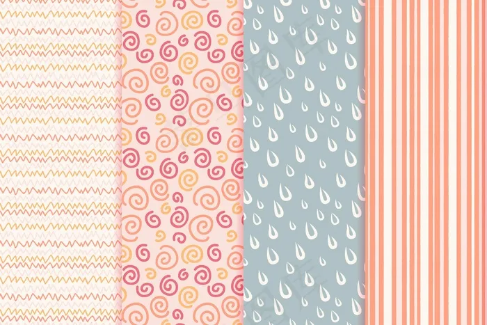 抽象手绘图案集eps,ai矢量模版下载