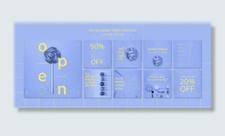 糖果店的社交媒体帖子模板