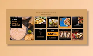 墨西哥餐厅社交媒体模板概念