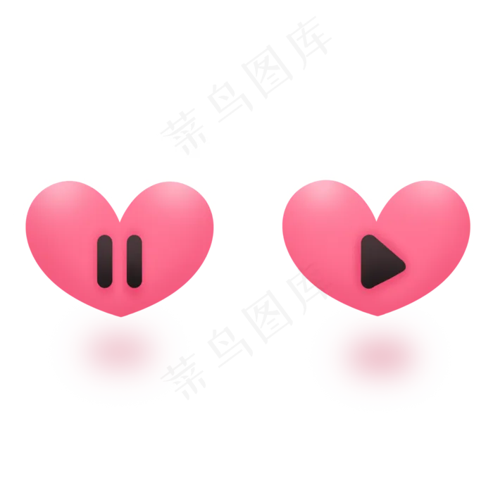 粉红色立体可爱七夕情人节按键爱(2000X2000(DPI:300))psd模版下载