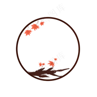 二十四节气立秋枫叶元素简约边框