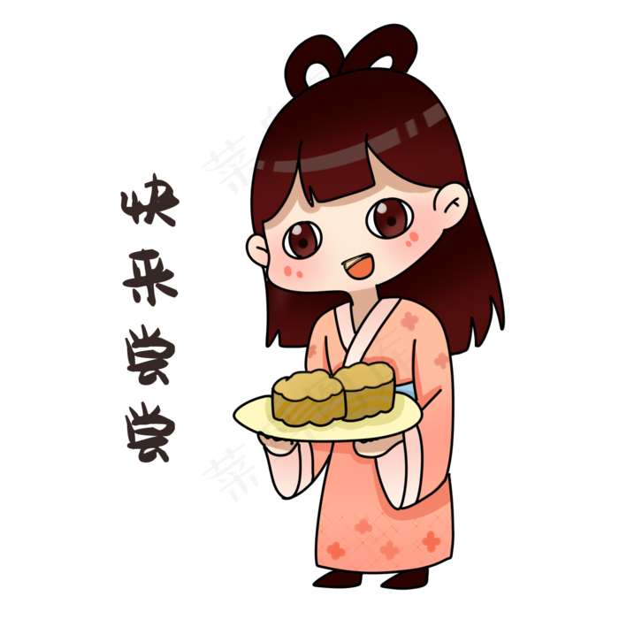 嫦娥快来尝尝表情包(2000X2000(DPI:300))psd模版下载