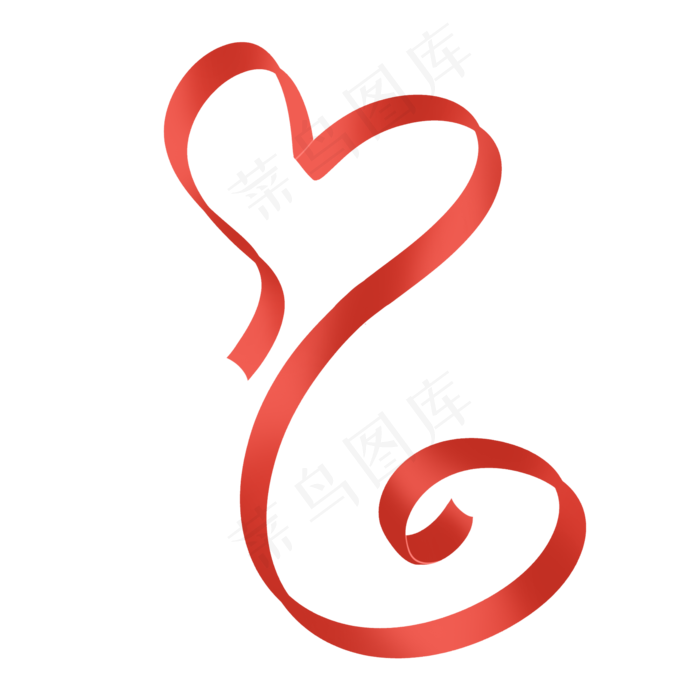 大红色可爱七夕情人节爱心彩带丝