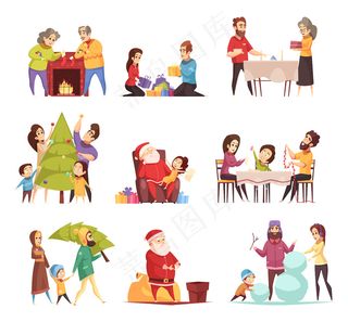 圣诞新年图标集