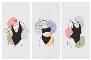 优雅线条艺术风格的女性