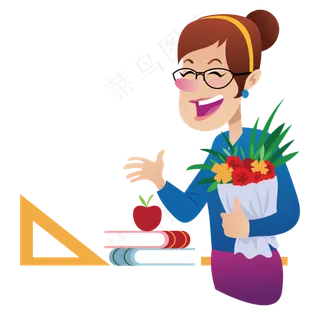 卡通教师节快乐矢量素材