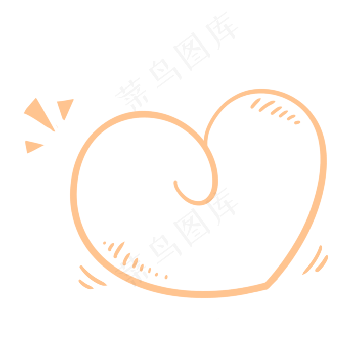 黄色可爱七夕情人节简笔画爱心(2000X2000(DPI:300))psd模版下载