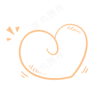 黄色可爱七夕情人节简笔画爱心