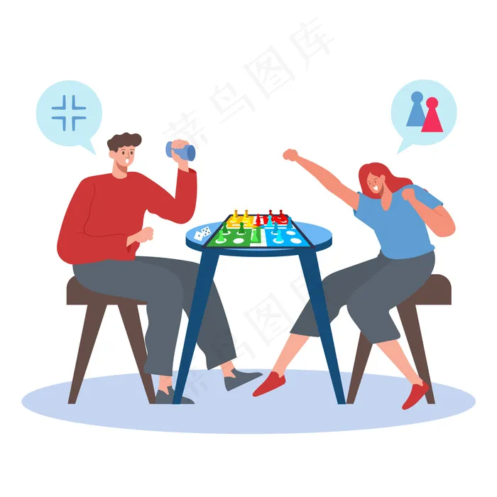 赢得比赛的女人 卢多游戏eps,ai矢量模版下载