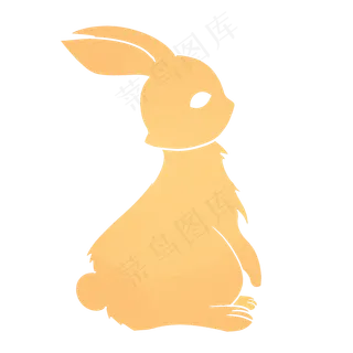 中秋兔子剪影