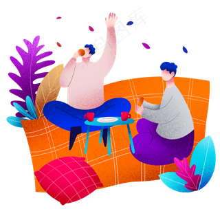 中秋节赏月喝茶