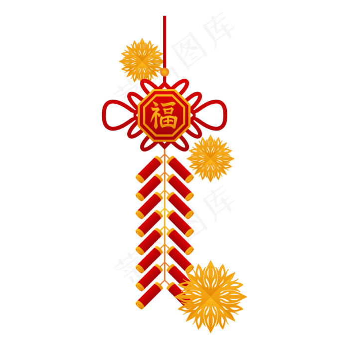新年喜庆挂饰鞭炮(3000X3000(DPI:300))ai矢量模版下载