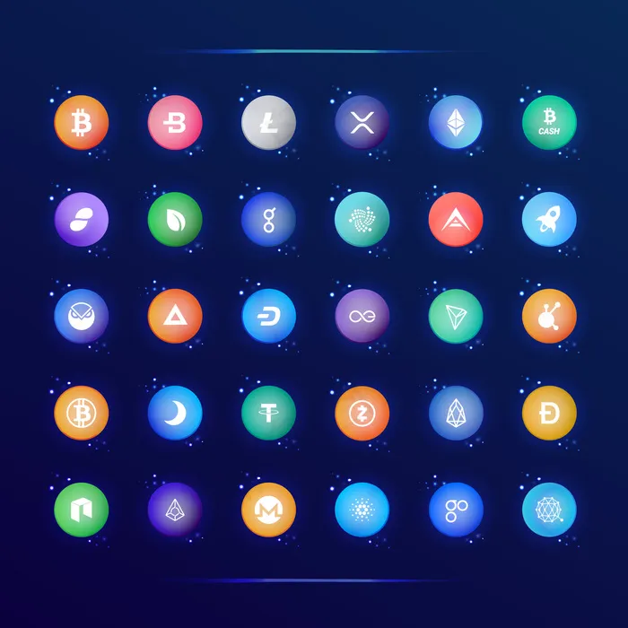 流行加密货币图标的集合eps,ai矢量模版下载