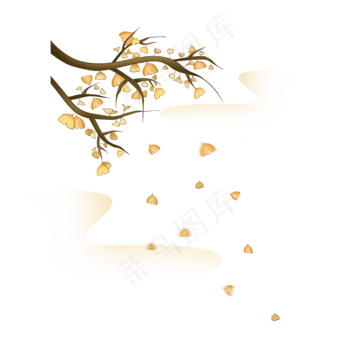 秋天落叶银杏(3000X3000(DPI:300))psd模版下载