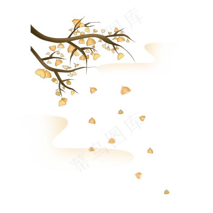 秋天落叶银杏(3000X3000(DPI:300))psd模版下载