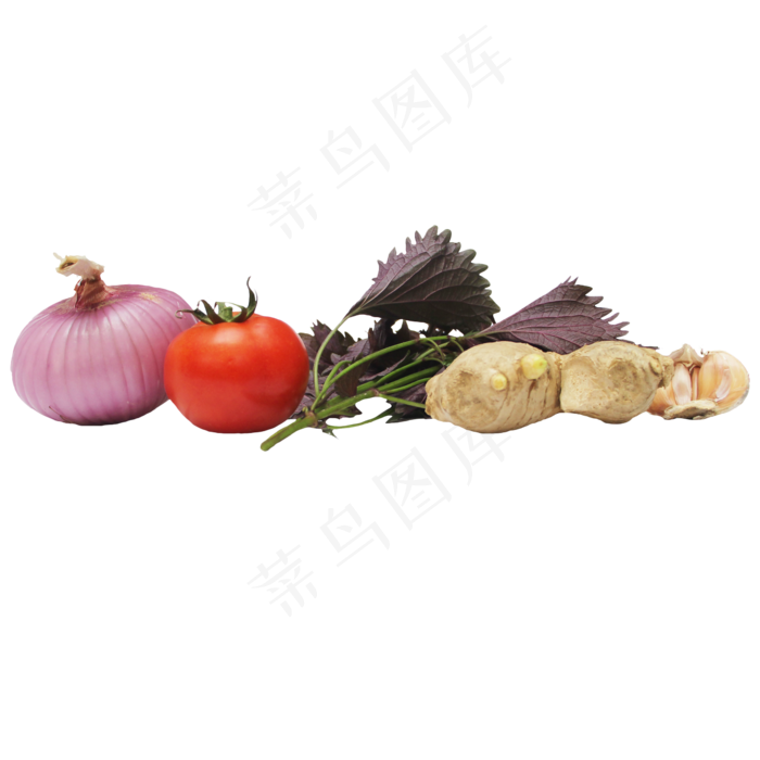 紫苏洋葱西红柿蔬菜组合