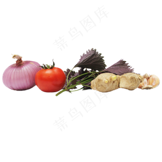 紫苏洋葱西红柿蔬菜组合