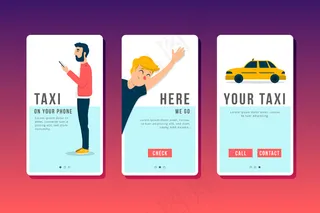 出租车服务上车应用程序app屏幕设置