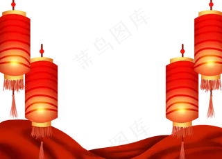 新年红色灯笼底边