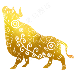 牛年金牛烫金剪纸