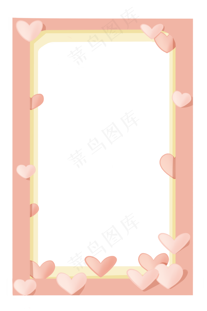 情人节粉色系剪纸边框(3543X5315(DPI:299))psd模版下载