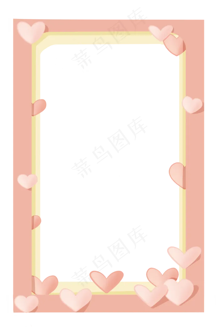 情人节粉色系剪纸边框(3543X5315(DPI:299))psd模版下载