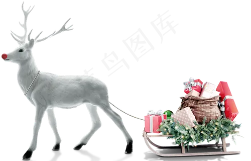 圣诞拉礼物的鹿