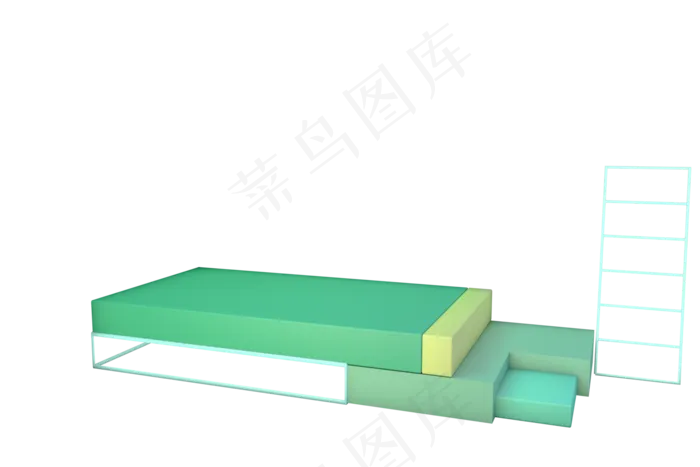 C4D清新黄绿色展台舞台展示架(2000X2000(DPI:300))psd模版下载