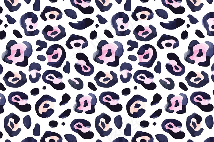 水彩画动物印花无缝图案