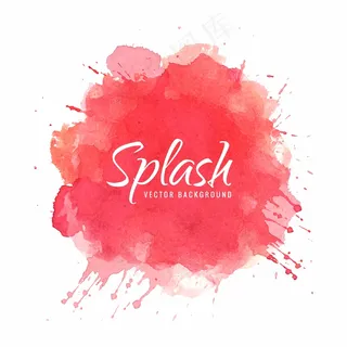 水彩手绘飞溅