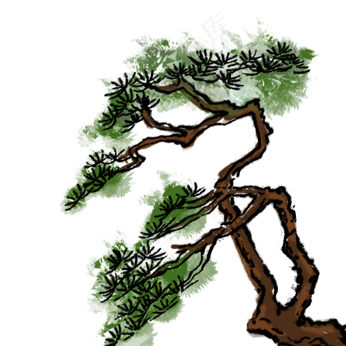 冬天松柏冬季植物大寒(2000X2000(DPI:300))psd模版下载
