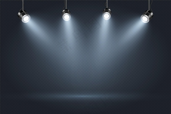 带聚光灯背景的深色墙