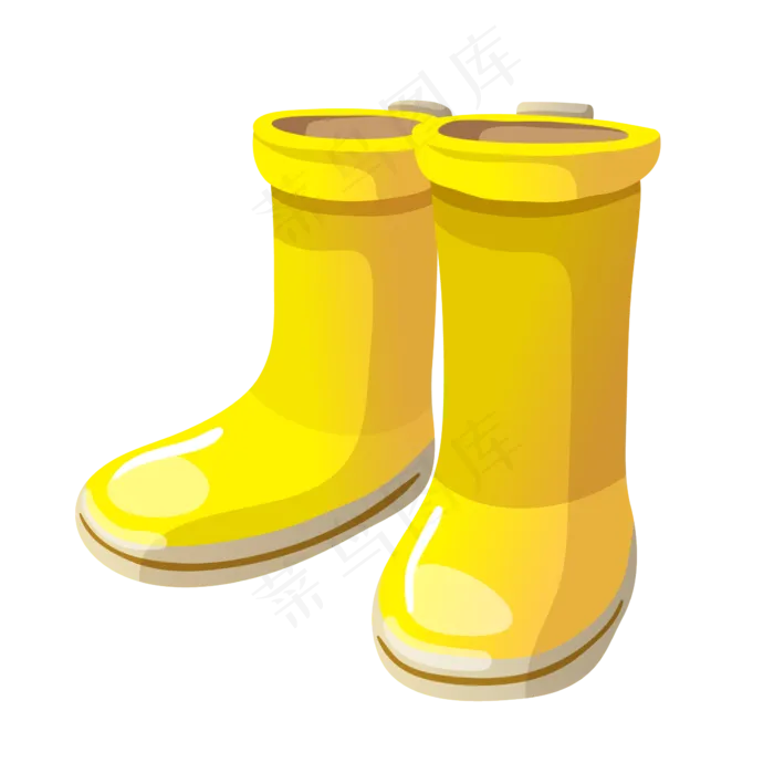 手绘卡通雨后雨靴ai矢量模版下载