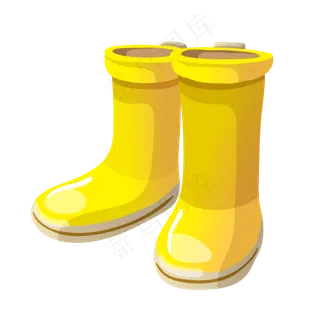 手绘卡通雨后雨靴