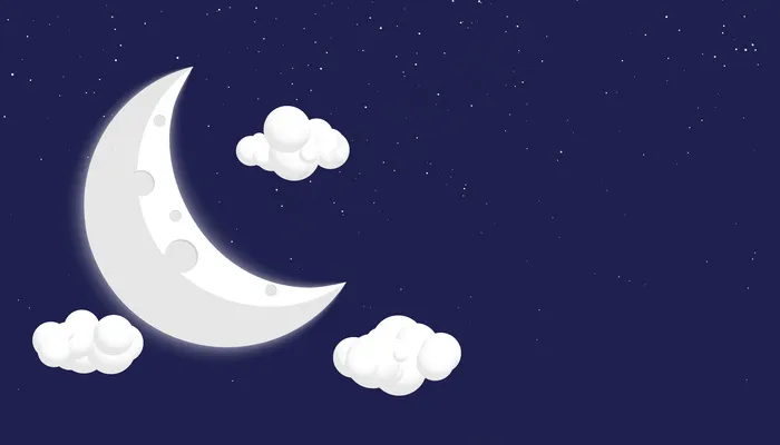 漫画风格的月亮星云背景设计eps,ai矢量模版下载