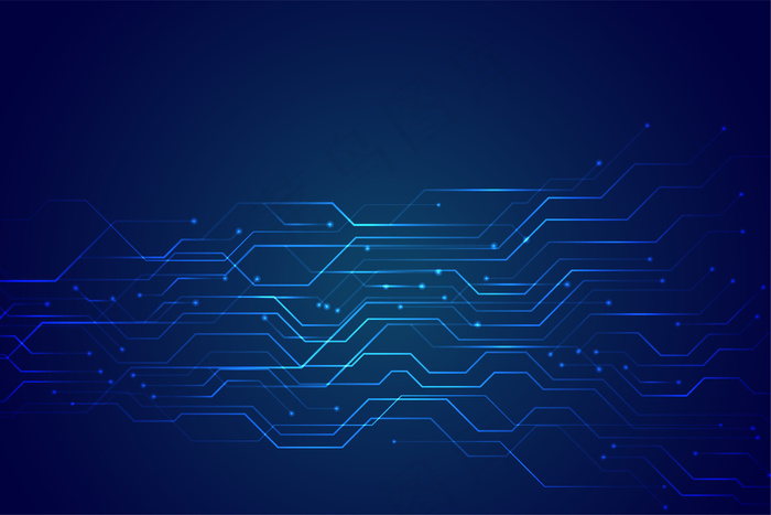 带发光线灯的蓝色技术电路图